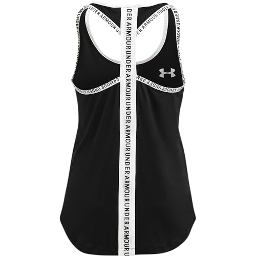 Under Armour Girls' Knockout Tank Top - Medium Black & White