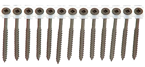 Senco #8x2.5 Inch Exterior Wood Screws Collated Deck & Fencing Fasteners 800 Pack