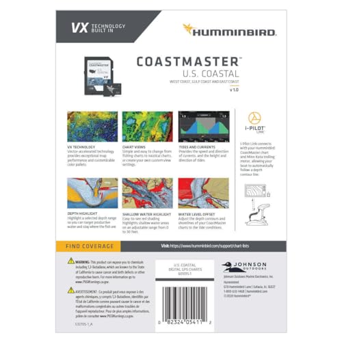 Humminbird CoastMaster U.S. Coastal V1 Map SD Card for Fish Finders - Mapping