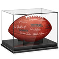 Full Size Football Display Case Clear - Acrylic Ball Collector Stand with Base
