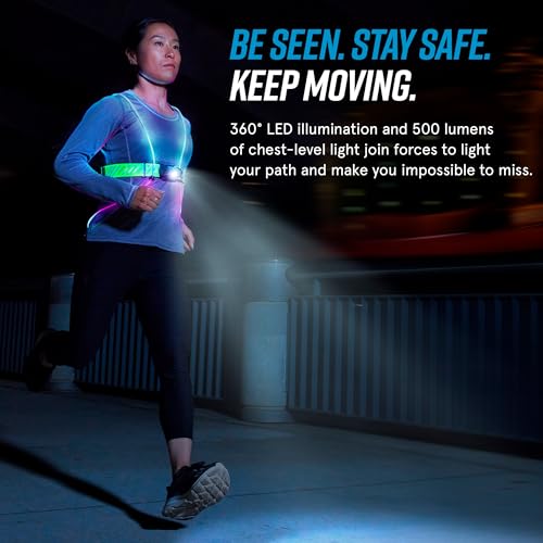 Noxgear Tracer2 Medium-Large LED Reflective Running Vest with Chest Light