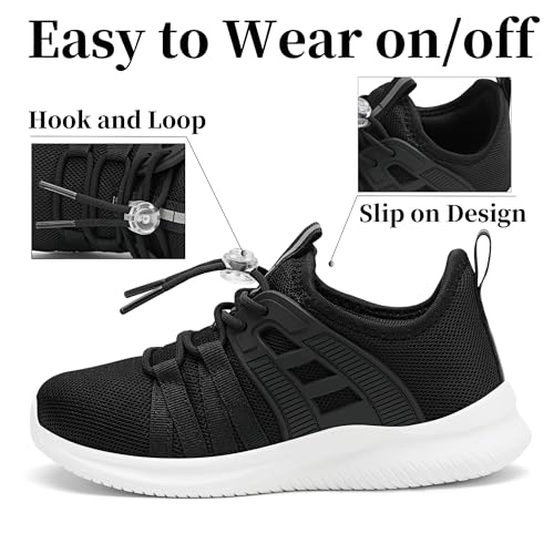 Kids Sneakers Lightweight Breathable Tennis Shoes - 12.5 Little Kid All Black