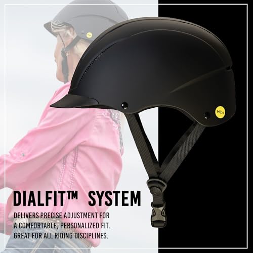 Troxel MIPS Black Duratec Horse Riding Helmet Medium Small - Full Coverage, Adjustable Fit