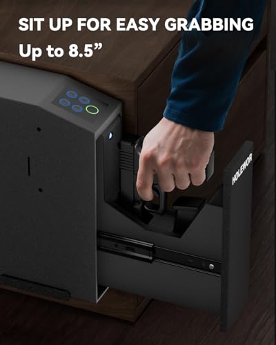 Biometric Gun Safe for Handgun Bedside with Quick Access & Passcode - HOLEWOR