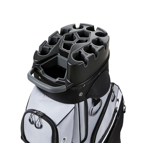 VEVOR Gray Golf Cart Bag with 14-Way Divider, Rain Hood & Storage Pockets