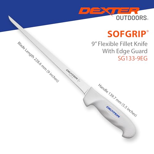 Dexter Outdoors 9-Inch Flexible Fillet Knife with Edge Guard - High-Carbon Stainless Steel, Non-Slip Handle