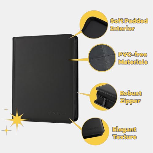 252 Card Trading Card Binder with 20 Top Loaders - Black Variation of 252cards