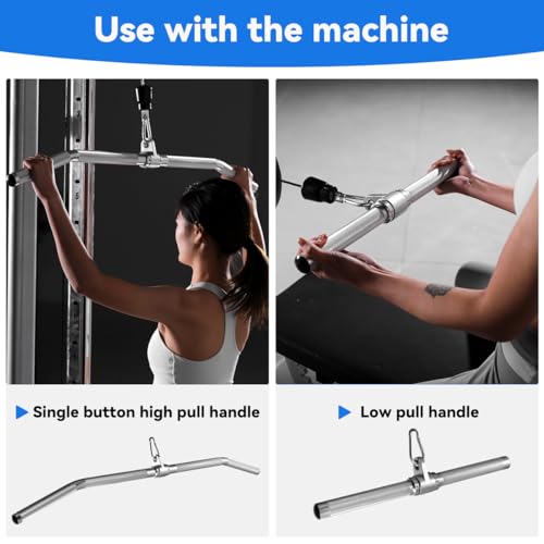 38.1in Aluminum Lat Pulldown Bar for Cable Machine - Bent Rod Attachment