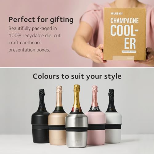 Huski Champagne Chiller White | Award-Winning Iceless Design Keeps Wine Cold 6H
