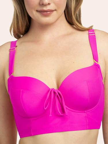 Plus-Size Supportive Underwire Bikini Top 38DD Fuchsia Sizzle