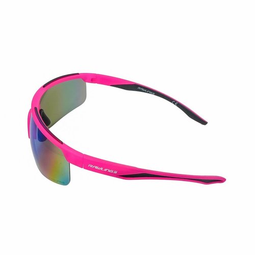 Rawlings Retro Vaporwave Baseball Shield Sunglasses Neon Pink Sunset
