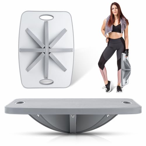 Advanced Gray 360° Large Wood Balance Board for Fitness & Therapy