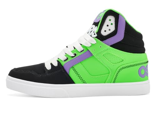 Osiris Men's Clone Skate Shoes Lime Black Purple 9 - Durable Skate Sneakers