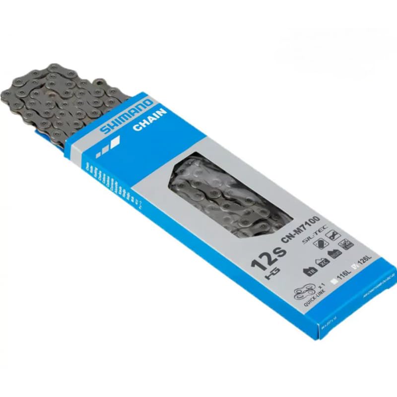 12-Speed Bicycle Chain with Quick Link - Shimano SLX CN-M7100 Silver 126L