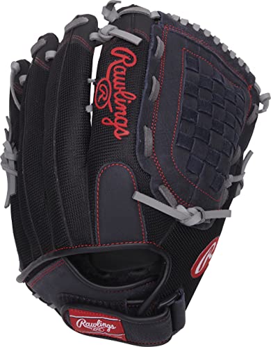 Baseball & Softball Glove Outfield 13 Inch Right Hand Throw Basket Web Black Grey