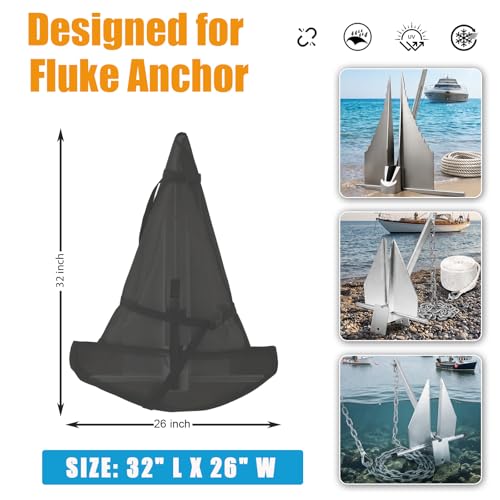 Boat Anchor Storage Bag - Heavy Duty Neoprene Wrap with Buckle Straps, 32x26 Inches