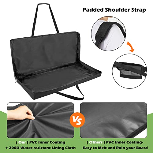 DSLEAF 4x2 Cornhole Carrying Case with Pockets & Padded Shoulder Strap