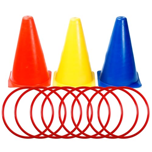 Plastic Ring Toss Game 24 Pieces - 4.7 Inch Outdoor Carnival Rings for Speed & Agility Practice