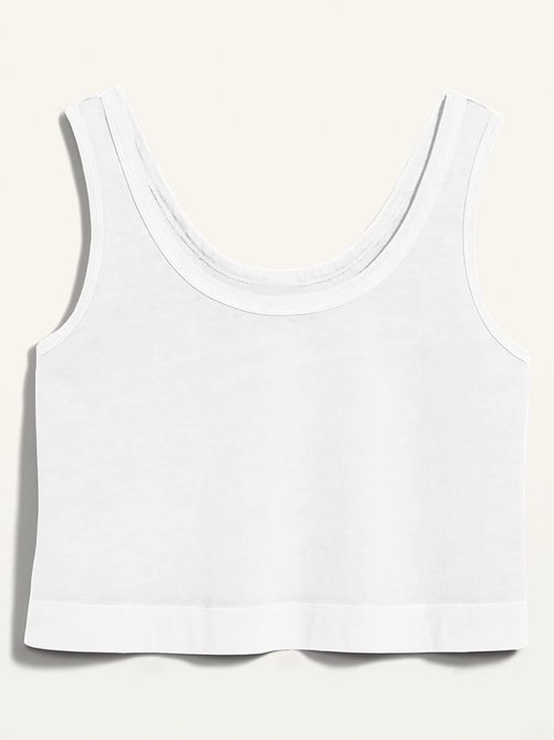Aoysky Women's Cotton Crop Top - Casual Sleeveless Athletic Yoga Shirt | Comfortable Fit