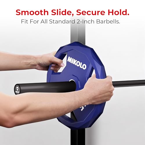 Mikolo 15LB Pair Rubber-Coated 12-Sided Weight Plates with Handles for Home Gym & Strength Training