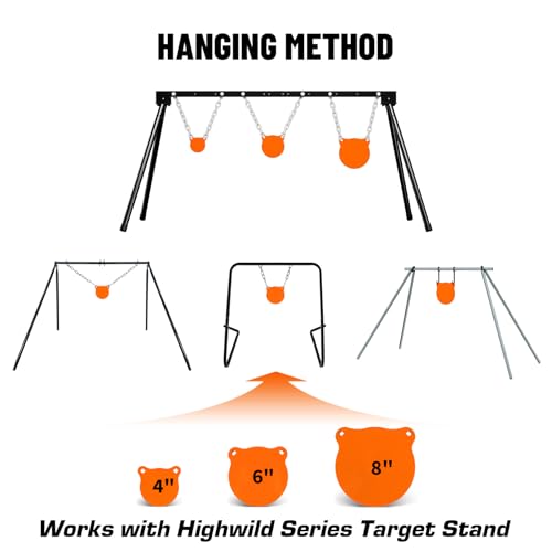 Highwild AR500 Steel Shooting Targets Combo Metal Gong Silhouette for