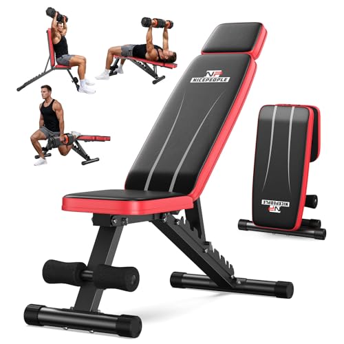 NICEPEOPLE XXL Adjustable Weight Bench for Home Gym, 660LBS Capacity, Foldable & Compact