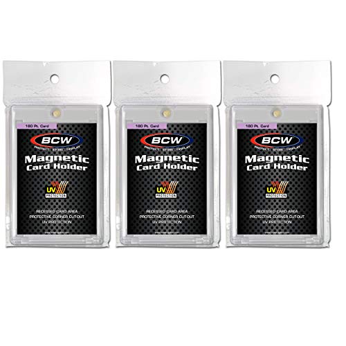BCW Magnetic Card Holders 180PT Thickness - 3 Pack with Secure Gold Magnet Closure