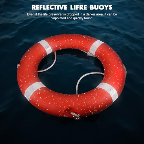 28 Inch Life Preserver Ring with 98.5FT Water Floating Rope - Orange Safety Buoy for Pool & Boat Rescue