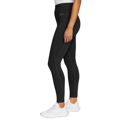 Eddie Bauer Women's Comfort Stretch Moisture Wicking Trail Legging Tight with Pockets (US, Alpha, Large, Regular, Regular, Black)