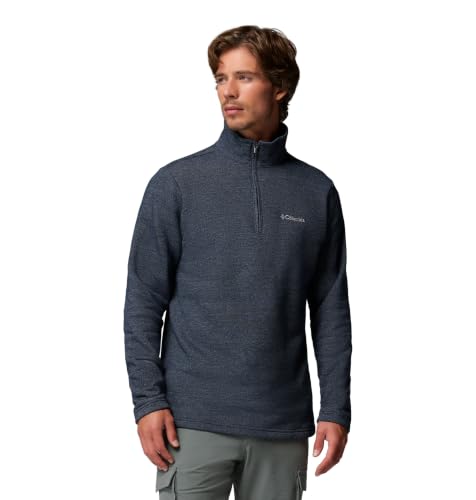 Columbia Men’s Great Hart Mountain III Half Zip Pullover - Big & Tall, Heather Navy