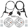 KKWODEN MT200 Hydraulic Disc Brake Set with 2x RT26 180mm Rotors - Front & Rear Dual Calipers, Easy Install, High Compatibility, Quiet Stopping