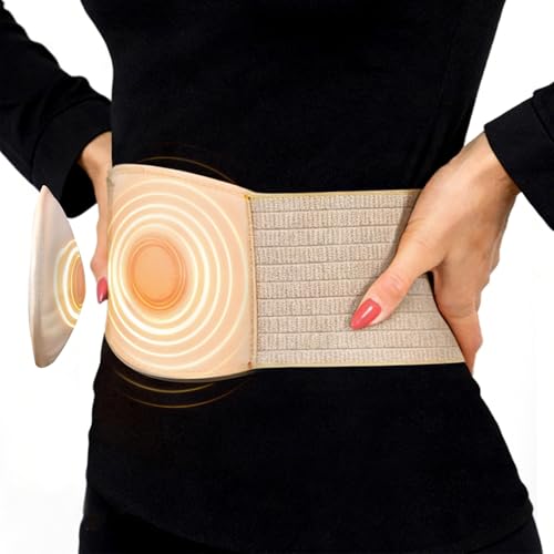QQCQHVMIYC Umbilical Hernia Belt with Compression Pad - Abdominal Support for Men and Women, Ideal for Various Hernias and Post-Surgery Recovery