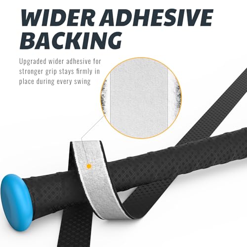 Black Embossed Bat Grip Tape 2-Pack - Non-Slip PU Baseball & Softball Handle Wraps