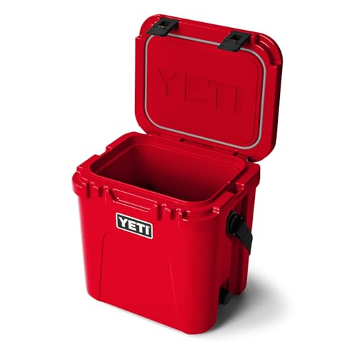 YETI Roadie 24 2.0 Hard Cooler Rescue Red with DoubleDuty Strap & Drain Plug