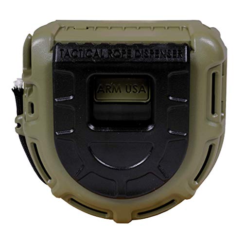 Atwood Rope MFG Tactical 550 Paracord Dispenser OD - 50ft Survival Rope with Blade & Clip