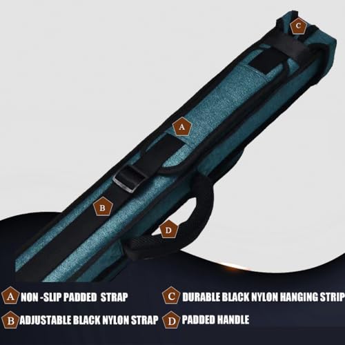 California Pool Cue Champion 3x4 Teal Green Billiard Cue Case Nylon Leatherette