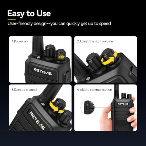 Retevis RT21-1200 Long Range 2 Way Radio IP54 Walkie Talkies for Adults (6 Pack)