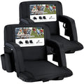 Sportneer Stadium Seat with Back Support & Armrest - Black, 20.5"