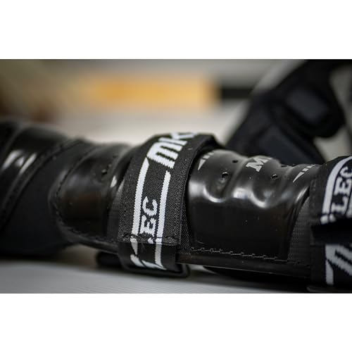 9-Inch Black Lightweight Hockey Shin Guards with Hard Shell & Breathable Fit