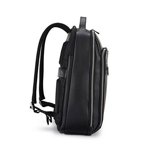 Samsonite Classic Leather Backpack One Size Black Business Travel Laptop Bag