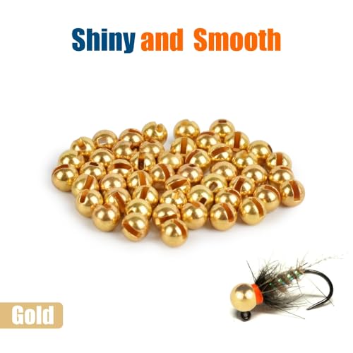 Gold Slotted Tungsten Beads for Fly Tying 2.8mm - 50 Pack