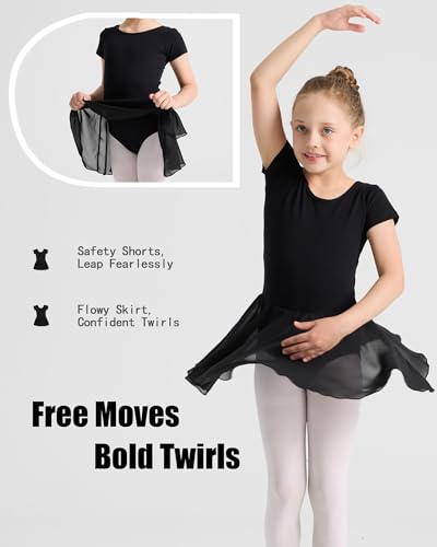 Girls Ballet Leotard for Toddlers with Criss-Cross Back - Black 4-5T