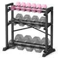 Eocnrhe Adjustable 3-Tier Dumbbell & Kettlebell Rack Stand - 18.7"D x 33.3"W x 35.8"H