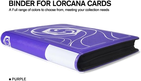 Skiennix Lorcana Card Binder - Premium 16 Pocket Trading Card Album in Classic Purple for 1024 Cards