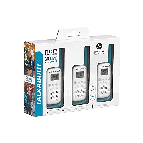 Motorola Solutions T114TP White/Blue 16 Mile 2-Way Radio Pack - Easy Pairing