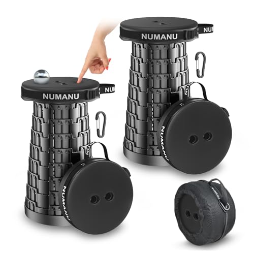 2-Pack Padded Collapsible Stool for Adults - Adjustable, Lightweight & Heavy Duty