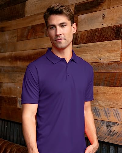 LSU Tigers Men's Polo Shirt - XX-Large Team Color Moisture Wicking Embroidered Logo
