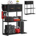 Adjustable Home Gym Storage Rack with Drawer - Heavy Duty Fitness Organizer