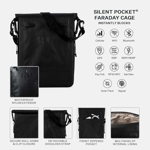 Silent Pocket 6L Waterproof Faraday Laptop Bag - Signal Blocking Dry Bag