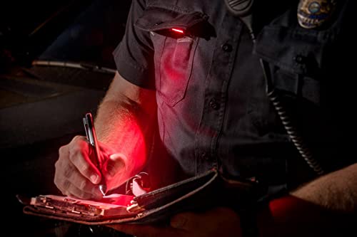 QUIQLITEX2 Tactical Red/White Hands-Free LED Pocket Light, USB Rechargeable, Aluminum Housing